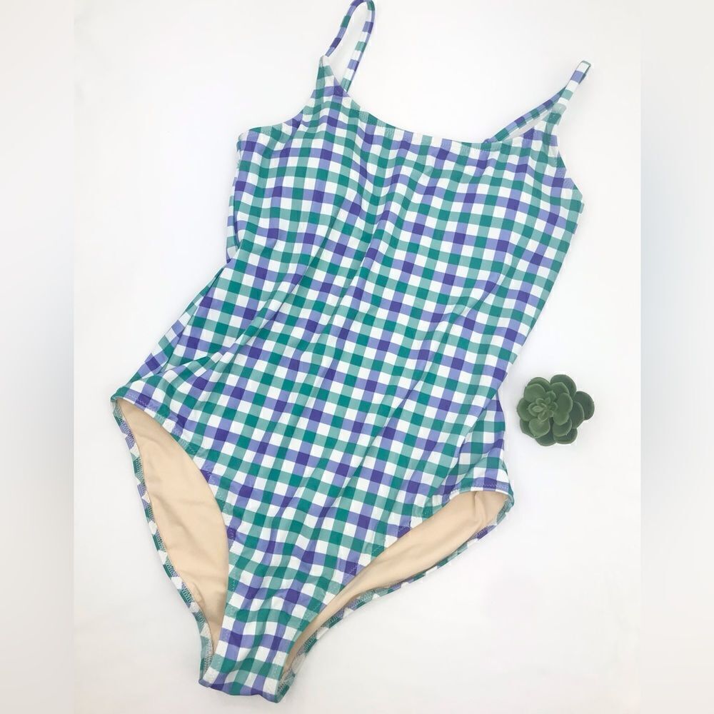 Amazon Essentials Bluegreen Gingham One Piece Bat… - image 4